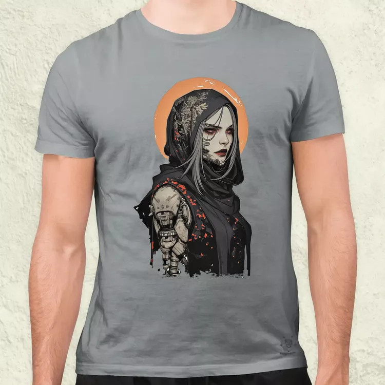 Dark cyberpunk portré v15 férfi póló