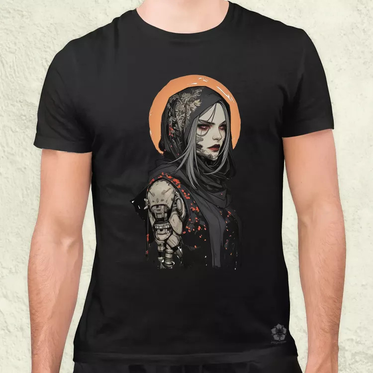 Dark cyberpunk portré v15 férfi póló