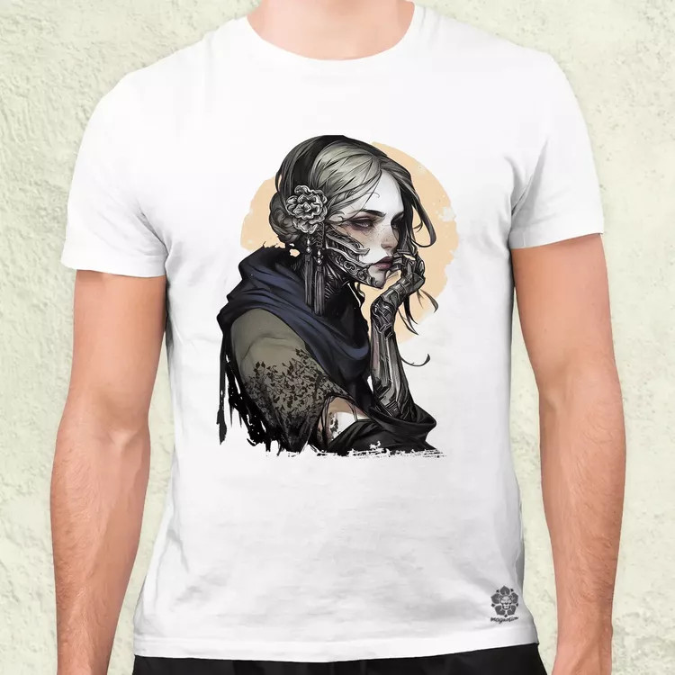 Dark cyberpunk portré v16 férfi póló