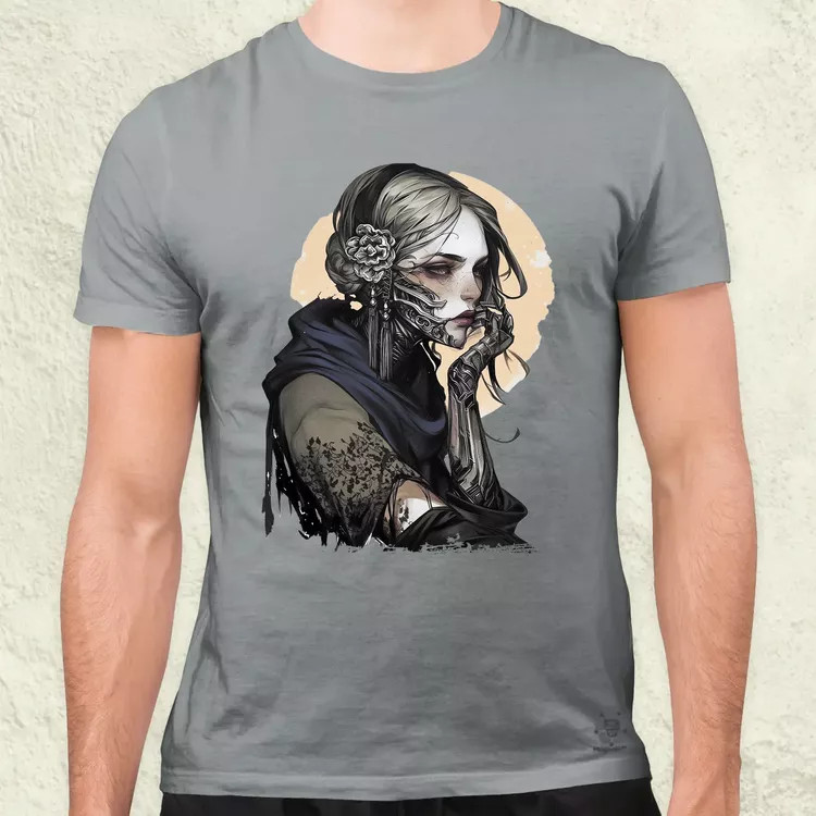 Dark cyberpunk portré v16 férfi póló