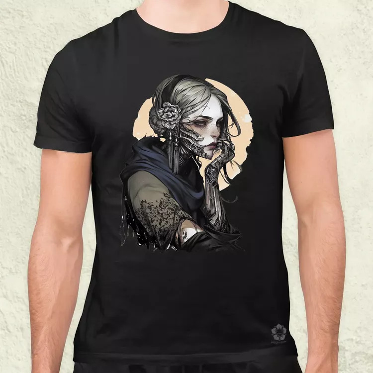 Dark cyberpunk portré v16 férfi póló