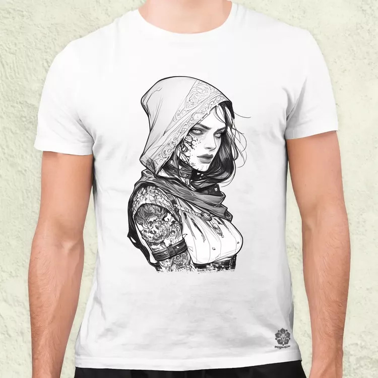Dark cyberpunk portré v17 férfi póló