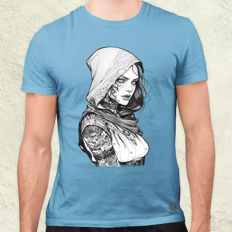 Dark cyberpunk portré v17 férfi póló