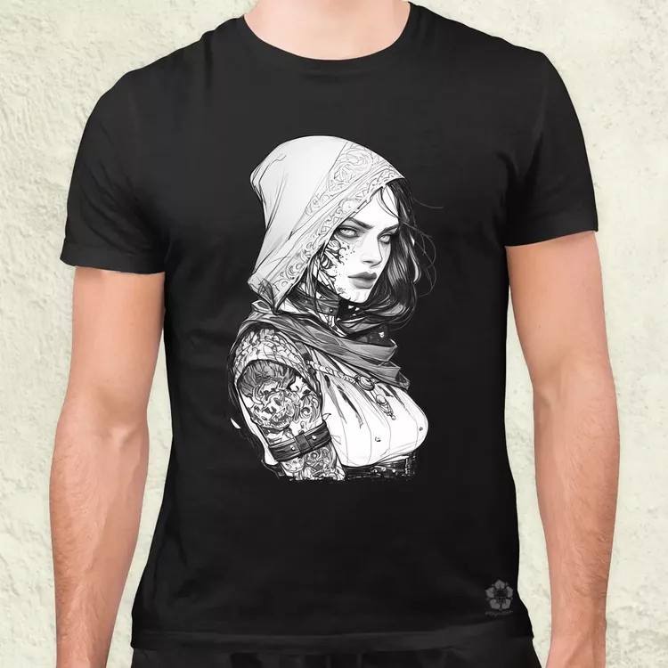 Dark cyberpunk portré v17 férfi póló