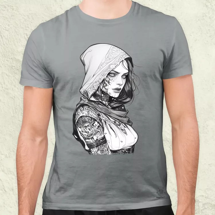 Dark cyberpunk portré v17 férfi póló