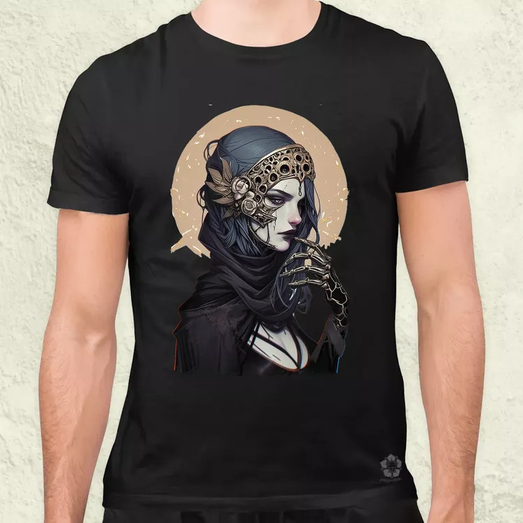 Dark cyberpunk portré v2 férfi póló