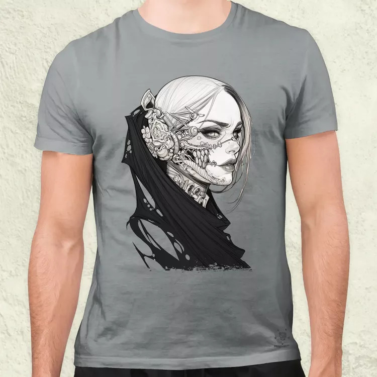 Dark cyberpunk portré v4 férfi póló