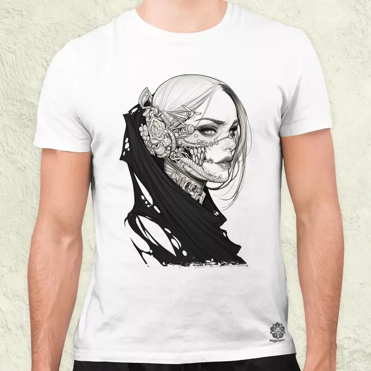 Dark cyberpunk portré v4 férfi póló