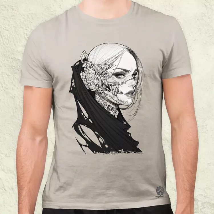 Dark cyberpunk portré v4 férfi póló
