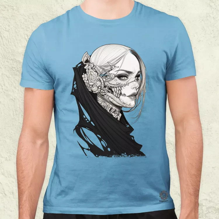 Dark cyberpunk portré v4 férfi póló