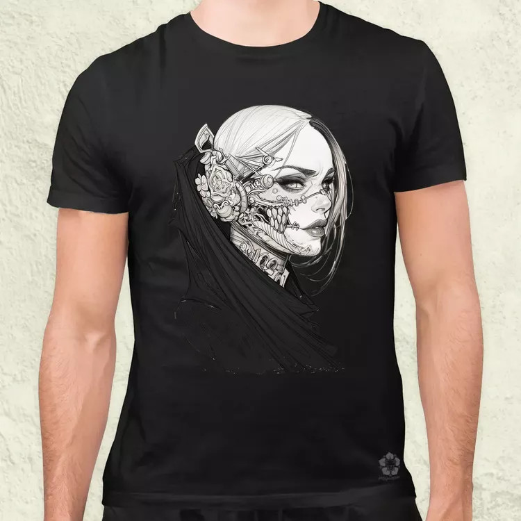 Dark cyberpunk portré v4 férfi póló