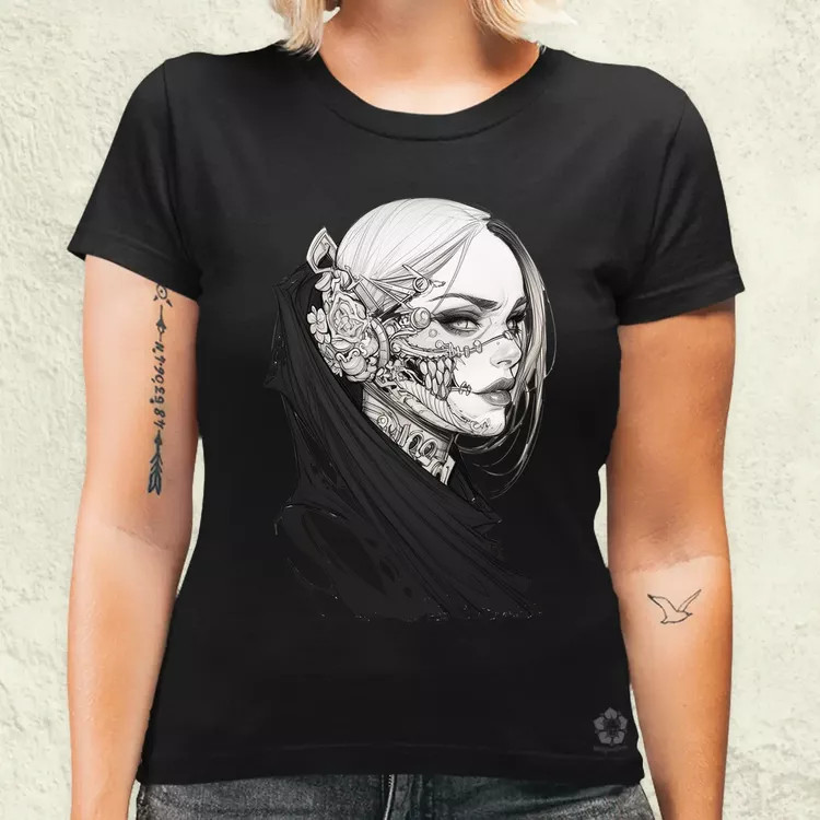 Dark cyberpunk portré v4 női póló