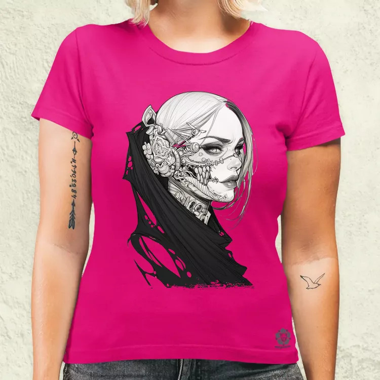 Dark cyberpunk portré v4 női póló