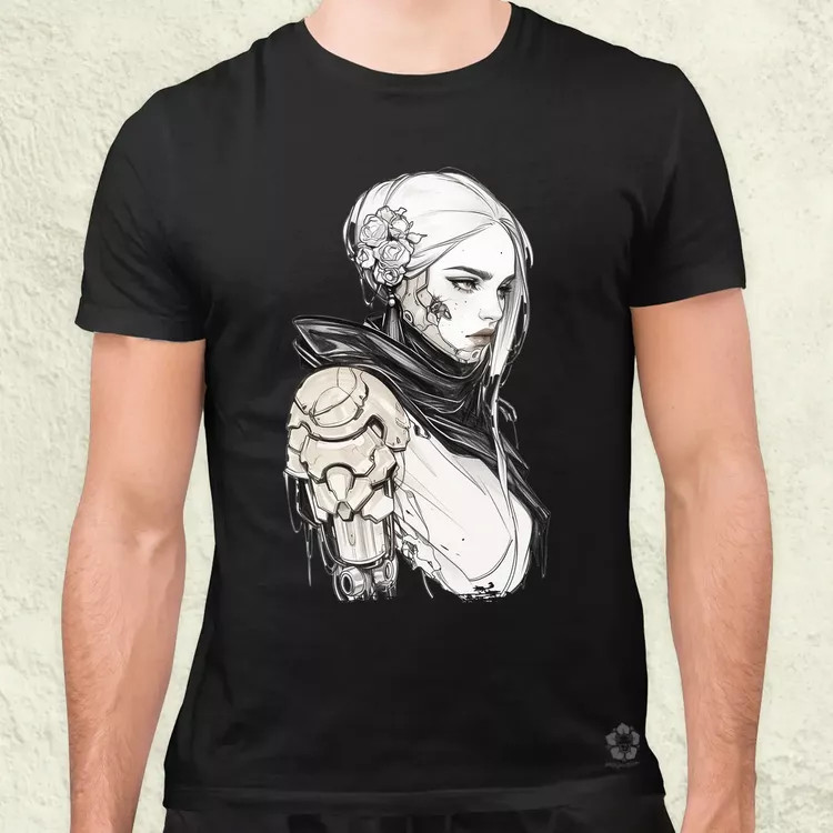 Dark cyberpunk portré v6 férfi póló