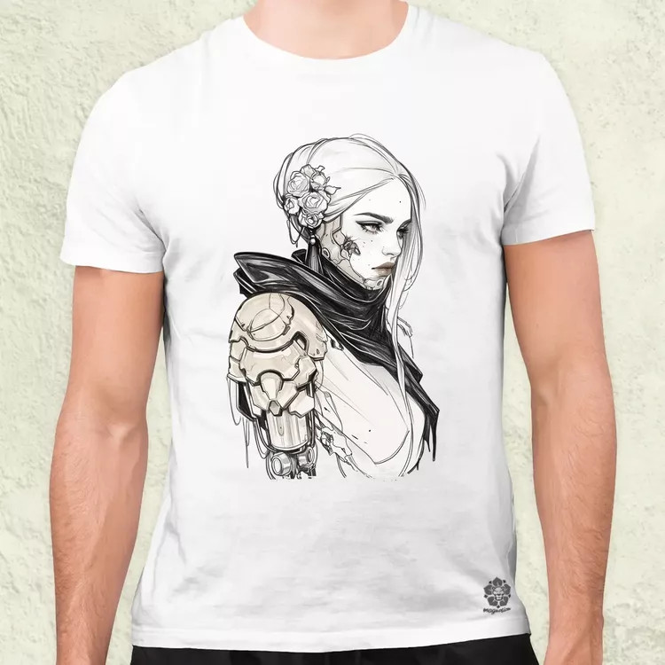 Dark cyberpunk portré v6 férfi póló