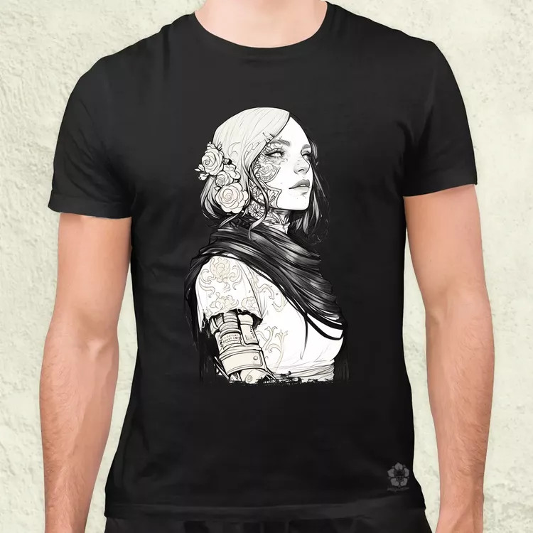Dark cyberpunk portré v7 férfi póló