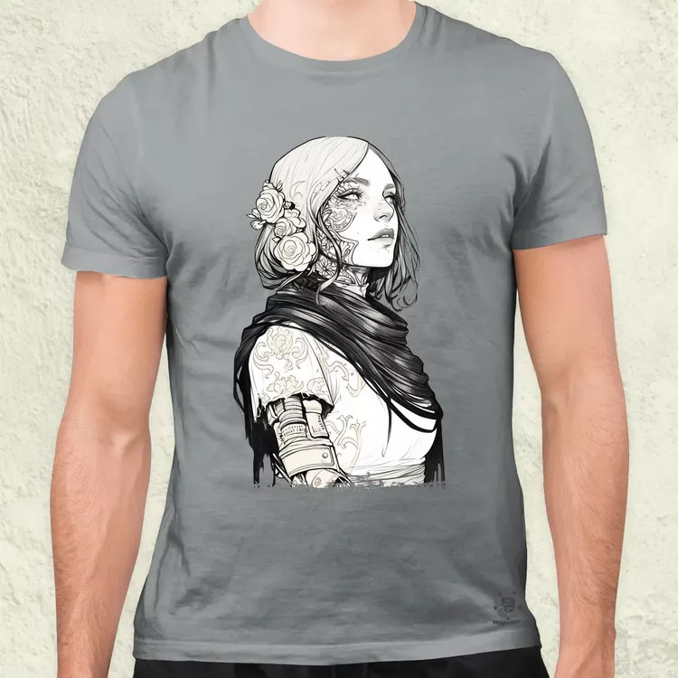 Dark cyberpunk portré v7 férfi póló