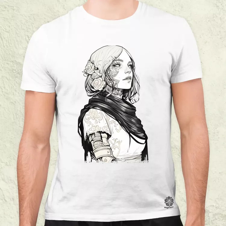 Dark cyberpunk portré v7 férfi póló