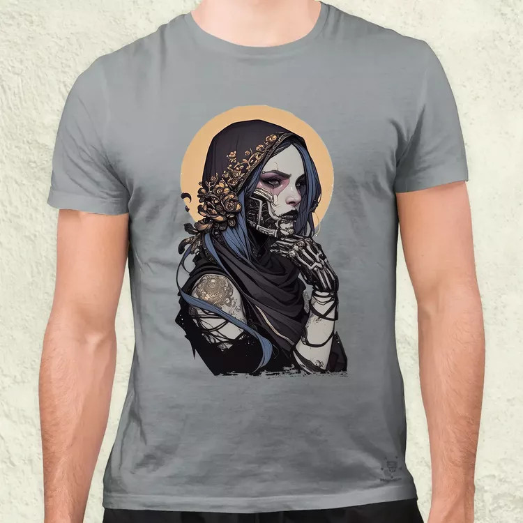 Dark cyberpunk portré v9 férfi póló