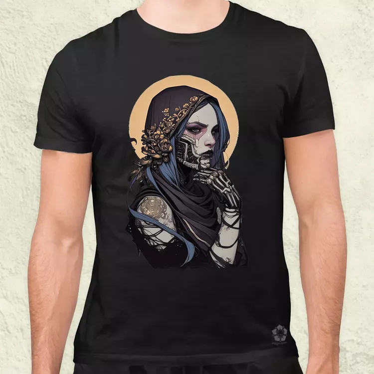 Dark cyberpunk portré v9 férfi póló