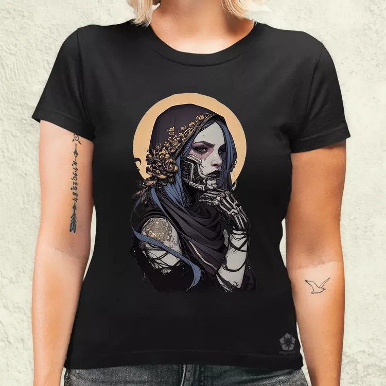Dark cyberpunk portré v9 női póló