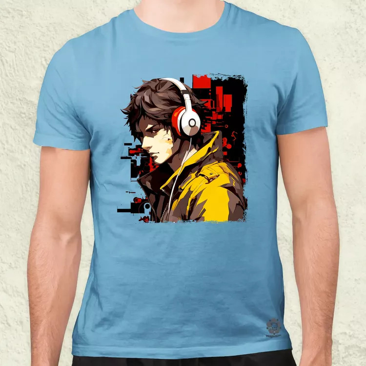 Minimalista Cyberpunk srác v3 férfi póló
