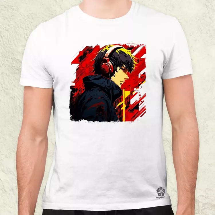 Minimalista Cyberpunk srác v4 férfi póló