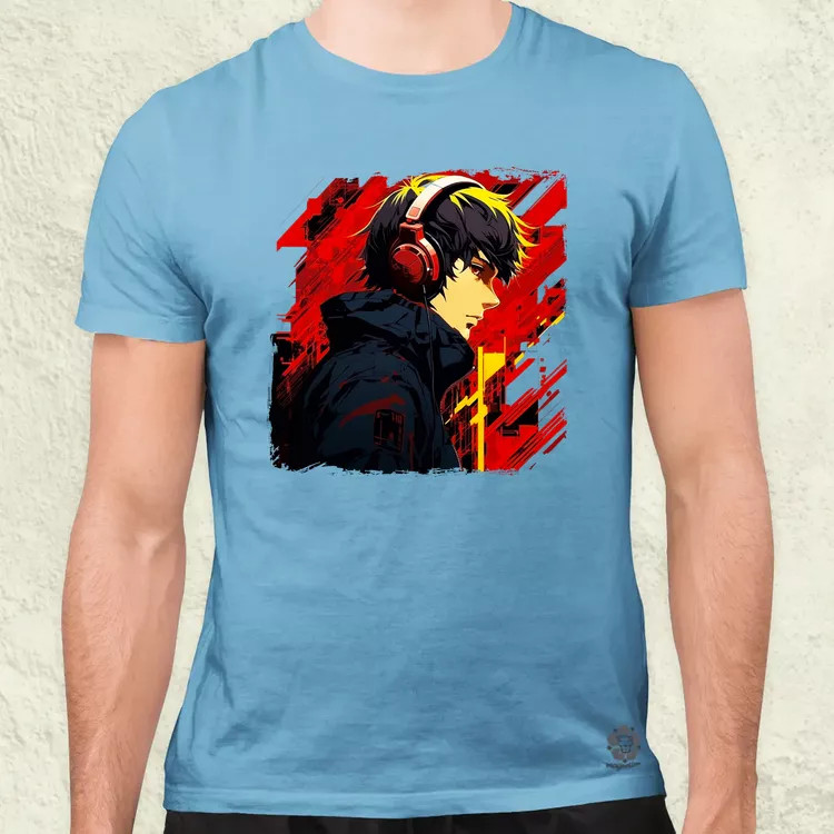 Minimalista Cyberpunk srác v4 férfi póló