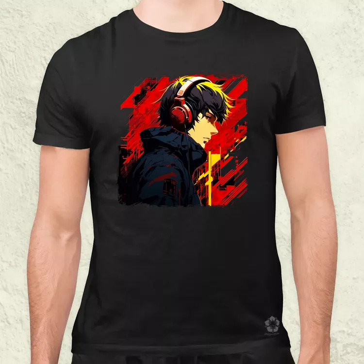 Minimalista Cyberpunk srác v4 férfi póló