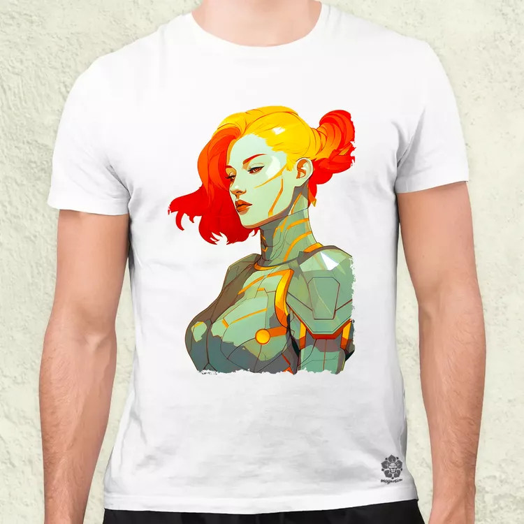 Pop art cyberpunk portré v11 férfi póló
