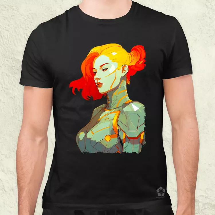 Pop art cyberpunk portré v11 férfi póló