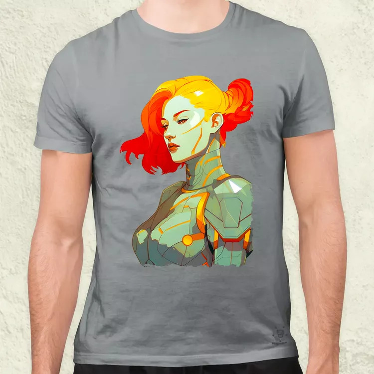 Pop art cyberpunk portré v11 férfi póló