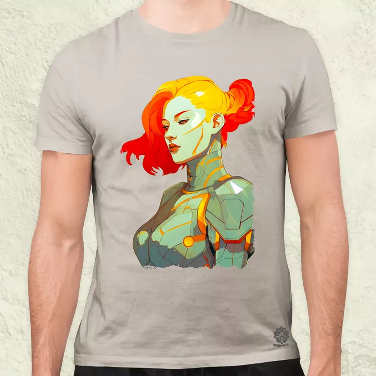 Pop art cyberpunk portré v11 férfi póló