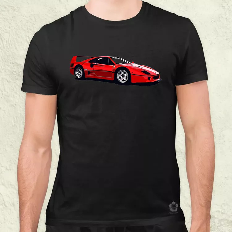 Ferrari F40 rajz v5 férfi póló