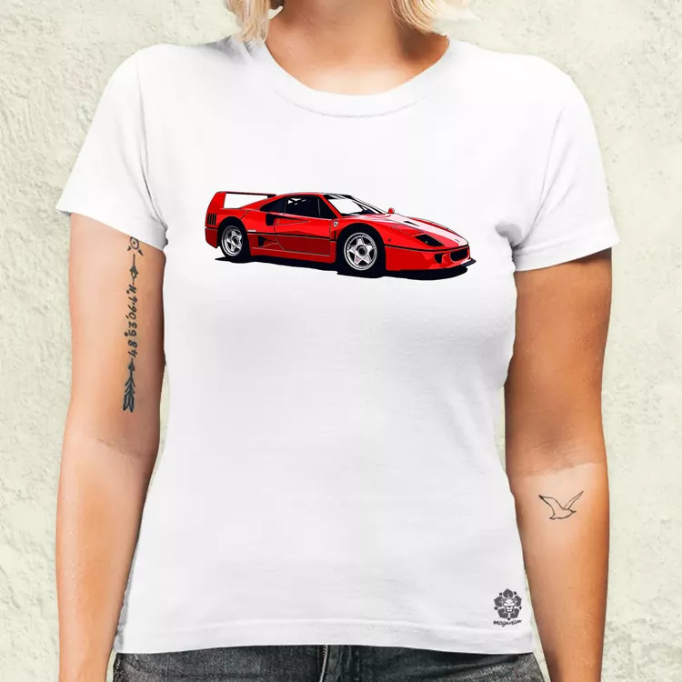 Ferrari F40 rajz v5 női póló
