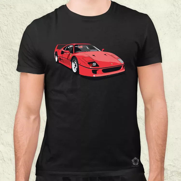 Ferrari F40 rajz v7 férfi póló