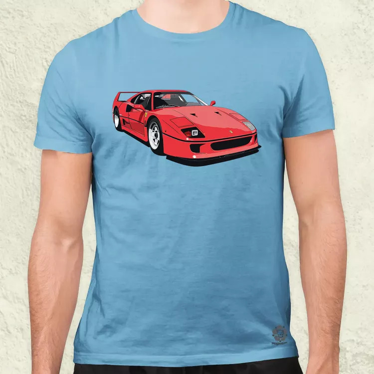Ferrari F40 rajz v7 férfi póló