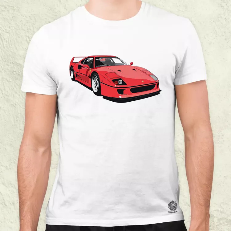 Ferrari F40 rajz v7 férfi póló