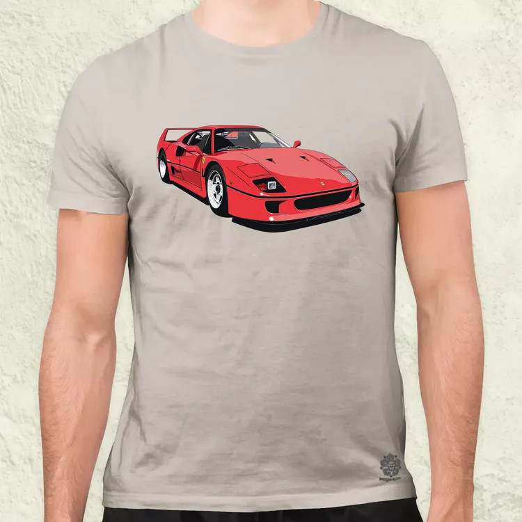 Ferrari F40 rajz v7 férfi póló