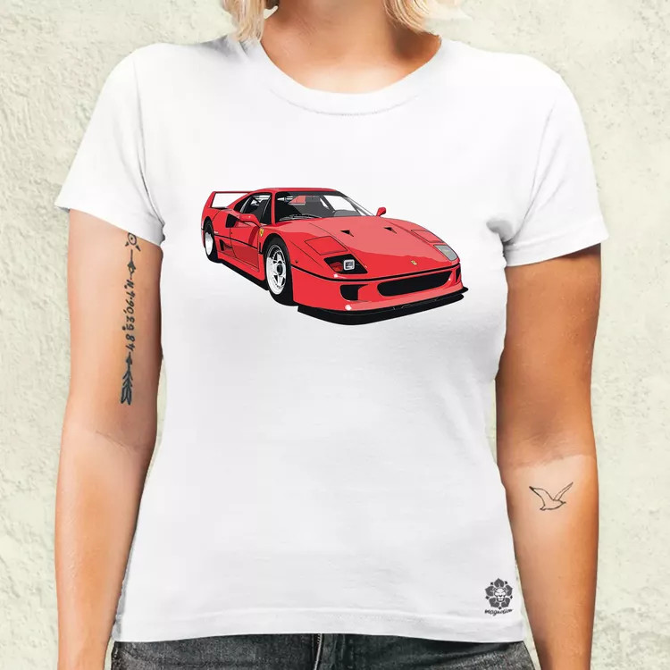 Ferrari F40 rajz v7 női póló