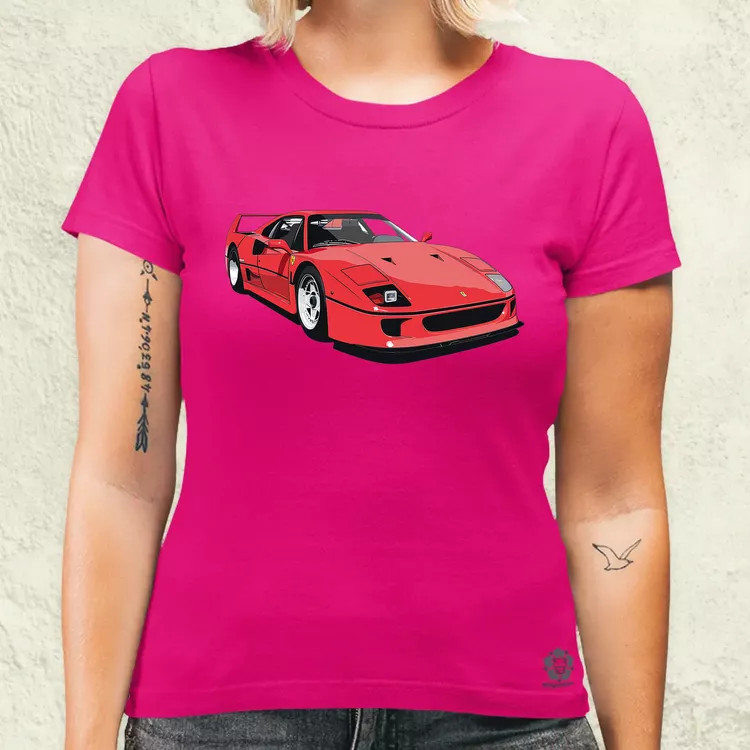 Ferrari F40 rajz v7 női póló