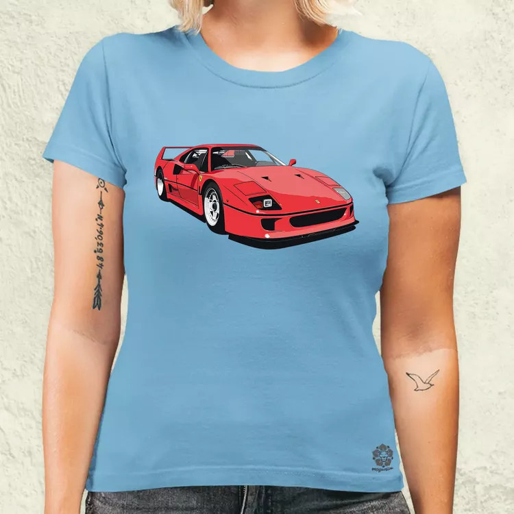 Ferrari F40 rajz v7 női póló