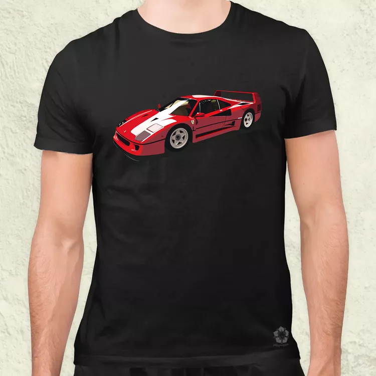 Ferrari F40 rajz v8 férfi póló