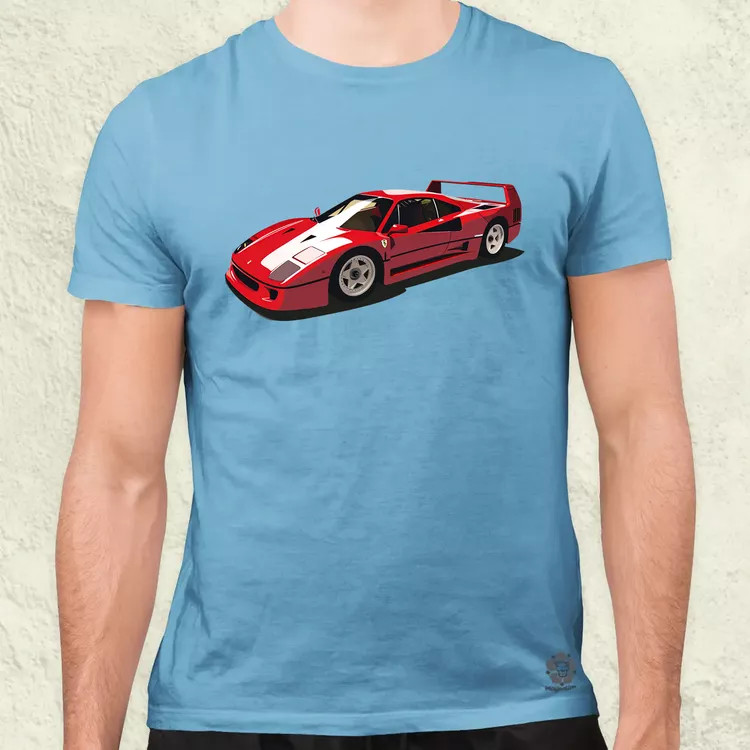 Ferrari F40 rajz v8 férfi póló