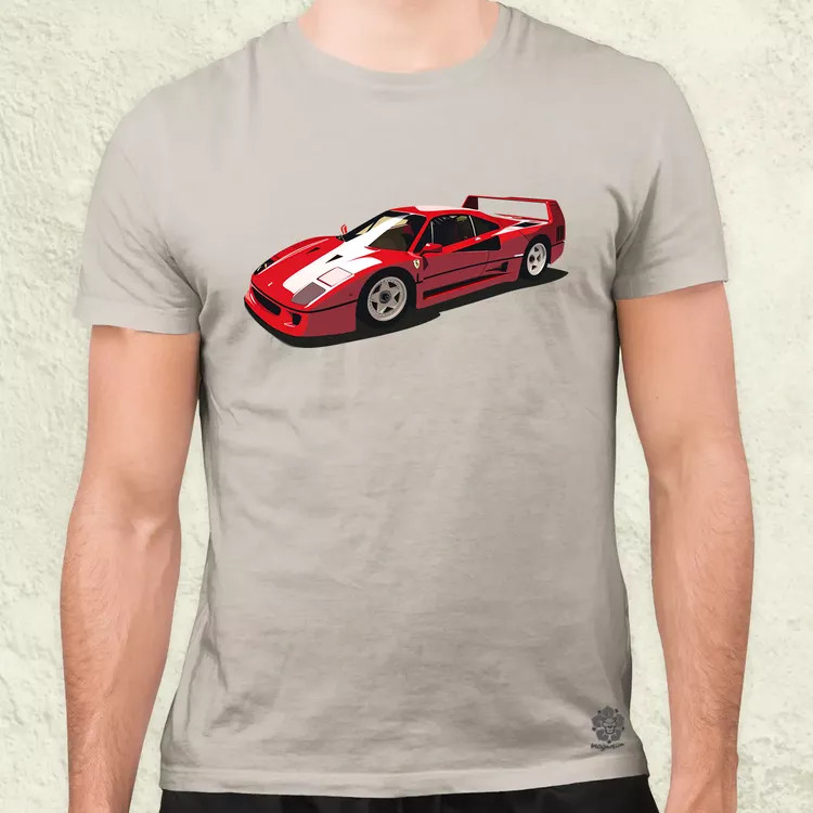 Ferrari F40 rajz v8 férfi póló
