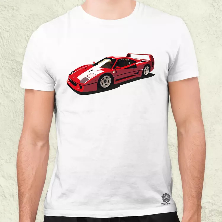 Ferrari F40 rajz v8 férfi póló