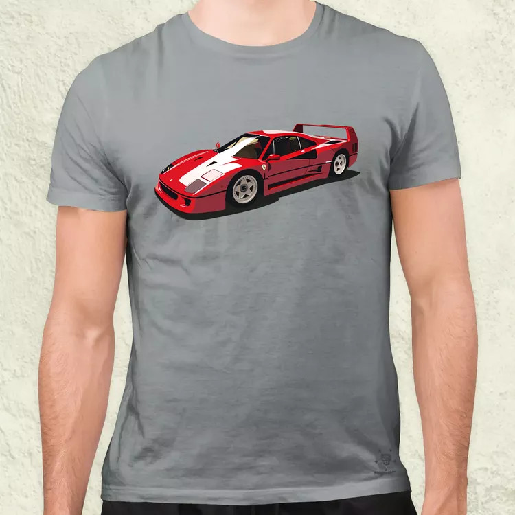 Ferrari F40 rajz v8 férfi póló