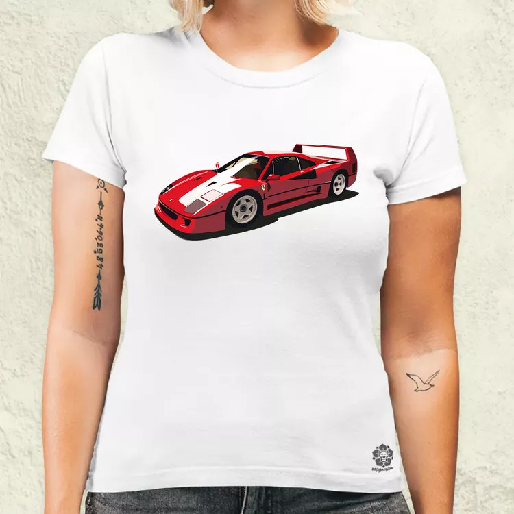 Ferrari F40 rajz v8 női póló