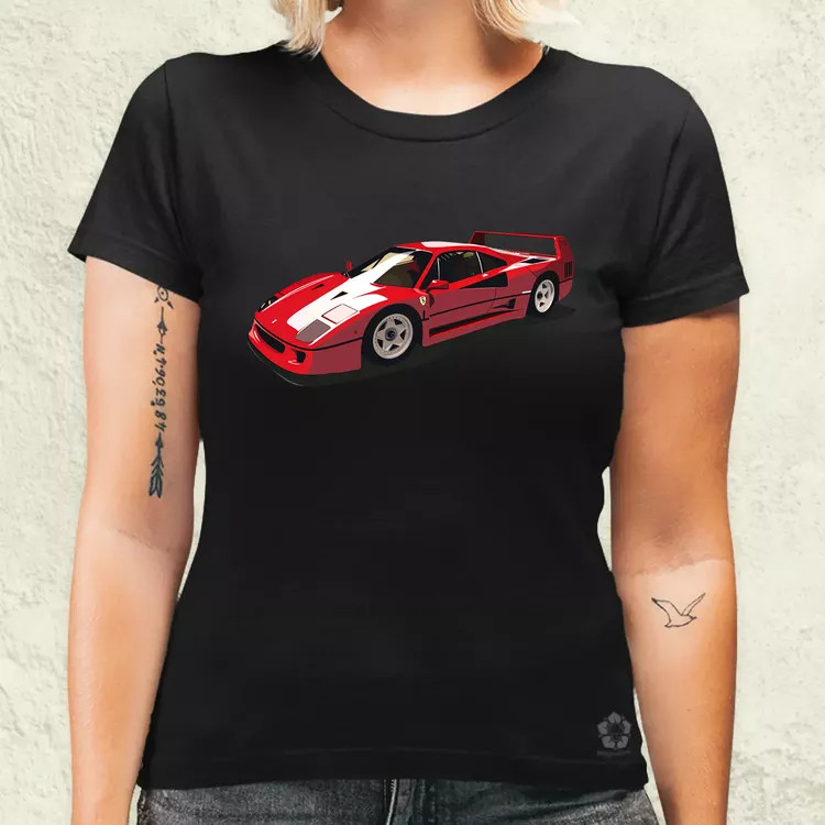 Ferrari F40 rajz v8 női póló