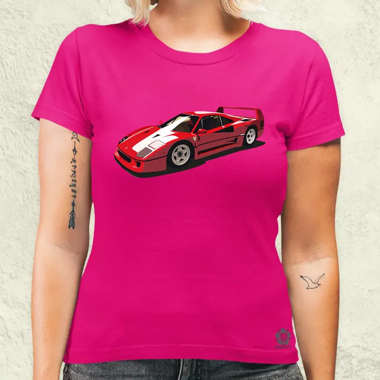 Ferrari F40 rajz v8 női póló
